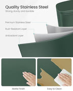 SONGMICS Trash Can with Lid, 8 Gallon Garbage Can, Stainless Steel Small Waste - Image 3