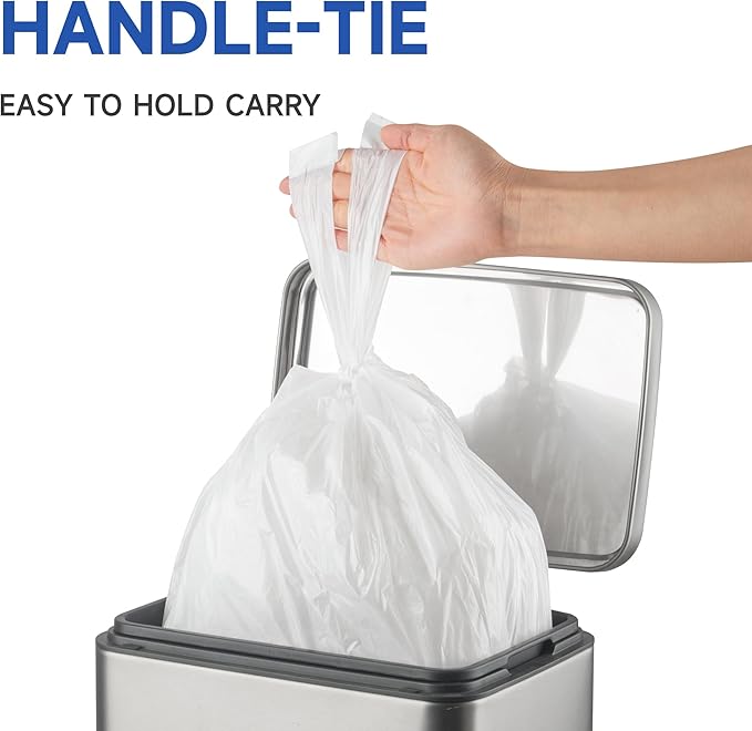 Small Trash Bags with Handles 5 Gallon 200 Count White - Image 7