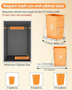 Pull Out Trash Can Under Cabinet, 7-13Gal Cabinet Trash Can Pull Out Kit - Image 4