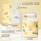 Vanilla Candle 22oz 16" x 9" Reusable Jar Candle 130 Hours Long Burn Time - Image 4