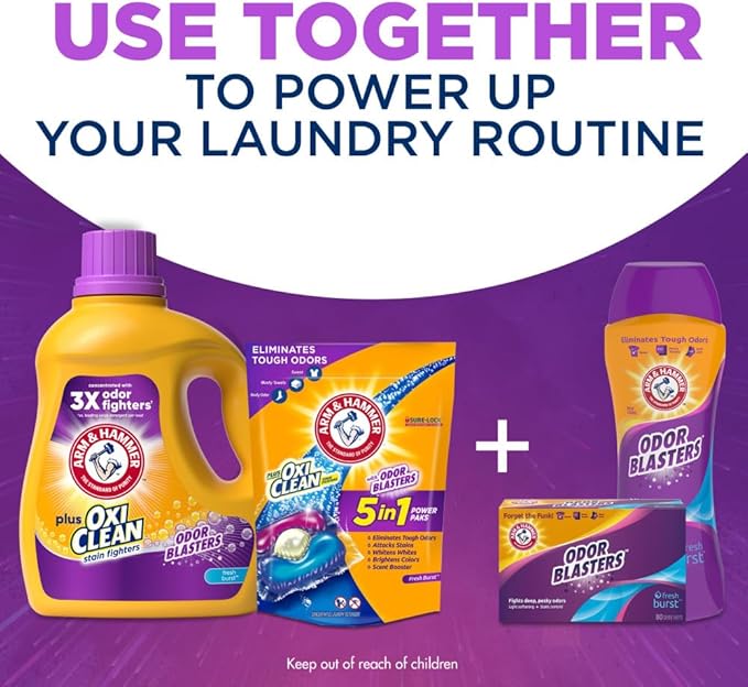 ARM & HAMMER Plus OxiClean Odor Blasters Fresh Burst, 77 Loads Liquid Laundry - Image 10