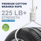 PerkHomy 500lb Cotton Rope 3/16" 50 ft Multi Purpose Utility Diamond Braided - Image 2
