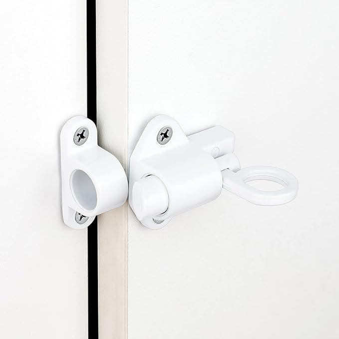 3 Packs Self-Closing Latches，White Spring Door Lock，Resilient Bolt Latch - Image 3