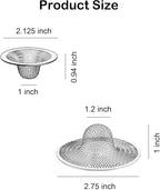 25PCS Bathroom Mesh Sink Drain Strainer, 2.75" & 2.125'' Stainless Steel Slop - Image 2