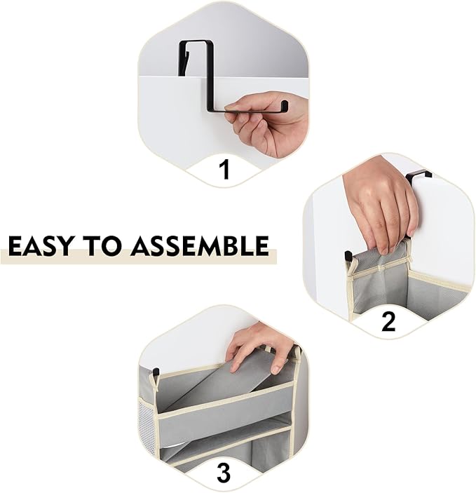 2 Pack Over The Door Hanging Organizer 6-Shelves and 12 Side Pockets, Over The - Image 6