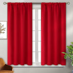 BGment Short Red Blackout Curtains 45 Inches Length by BGment