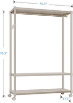 IZEUK Heavy Duty Rolling Garment Rack Wire Clothes Rack - Image 8