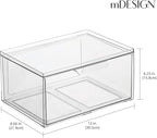 mDesign Plastic Wide Stackable Kitchen Storage Organizer Bin Containers - Image 3