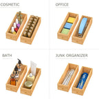 Bamboo Kitchen Drawer Organizer, Stackable Silverware Tray Utensil Organizer - Image 6