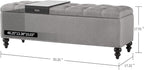 Storage Ottoman 50.2 Inches Upholstered Fabric Storage Ottoman Bench，Button - Image 2