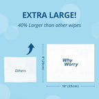 WhyWorry Flushable Wipes for Adults, Extra Large 8"x10" Butt Wipes for Toilet & - Image 2
