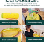 13 Gallon Trash Bags with Drawstrings, 80 Bags Made from 50% Recycled Plastic - Image 7