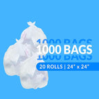 Reli. 6-10 Gallon Trash Bags | 1000 Bags | Clear | Bathroom | Strong | Garbage - Image 2