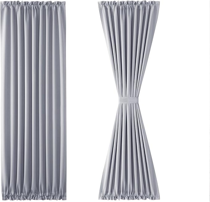 DWCN French Door Curtains – Rod Pocket Thermal Blackout Curtain - Image 7