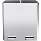 AthLike 60L Dual Trash Can, Stainless Steel Kitchen Garbage Can, Double by AthLikeforEveryone