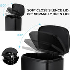 8 Gal Kitchen Trash Can, 30L Recycling or Garbage Bin, Brushed Stainless Steel - Image 2