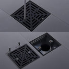 RANDOM 4 Inch Black Shower Drain Square - Image 8