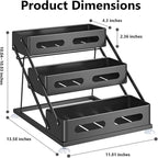 3 Tier Foldable Spice Rack for Countertop Iron Kitchen Seasoning Organizer for - Image 4