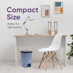 Superio Slim Trash Can with Foot Pedal – 2.5 Gallon Step-On Trash Can with Lid - Image 9