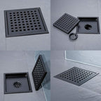 RANDOM Square Shower Drain 6 Inch Matte Black Stainless Steel Shower Floor - Image 9