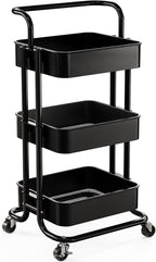 Pipishell 3 Tier Mesh Utility Cart, Rolling Metal Organization Cart by Pipishell