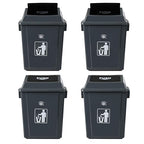6 Gallon Plastic Swing Top TrashBin/Garbage Can, Lidded Wastebasket Trash Can by Afromy