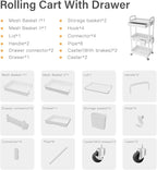 3 Tier Rolling Cart Organizer, Laundry Room Bathroom Organizers and Storage - Image 7