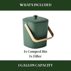 Bamboozle Countertop Compost Bin Kitchen | 1 Gallon | Odorless Composting Bin - Image 3