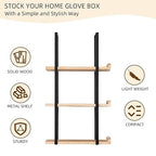 Glove Holder Dispenser for Wall Mount Wooden Metal Disposable Latex Glove Box - Image 7