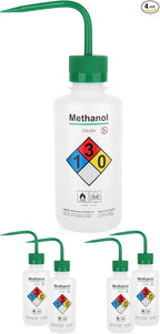 4pcs of Methanol Wash Bottles, Narrow Mouth, Self-Venting Safety Wash Bottles by LABINVO