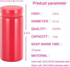 Mini Thermos Cute Water Bottle - 7 oz Tiny Insulated Vacuum 18/10 Stainless - Image 2