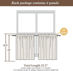 Chyhomenyc Sheer Light Grey Tier Curtains 24 Inch Length, Small Window Curtains - Image 4
