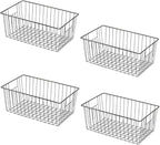 16" L x 12" W Wider Freezer Storage Organizer Baskets Container, Deep Metal by Y.Z.Bros