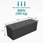 Ottoman with Storage, 43 Inches Folding Storage Ottoman Bench - Image 3