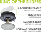 GorillaGlides CB503 2 Inch Furniture Sliders/Screw On Glide Floor Protectors - Image 3