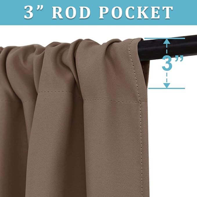 RYB HOME Curtains for Bedroom 63 inches Long, W 34 x L 63, 2 Panels - Image 3