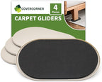Furniture Sliders for Carpet 4 PCS by COVERCORNER