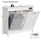 Double Tilt Out Trash Can Cabinet, 10 * 2 Gallon Garbage Trash Bin - Image 2