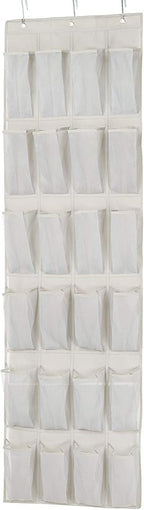 Amazon Basics 24 Medium Pocket Over-the-Door Hanging Shoe Organizer, Light Grey by AmazonBasics