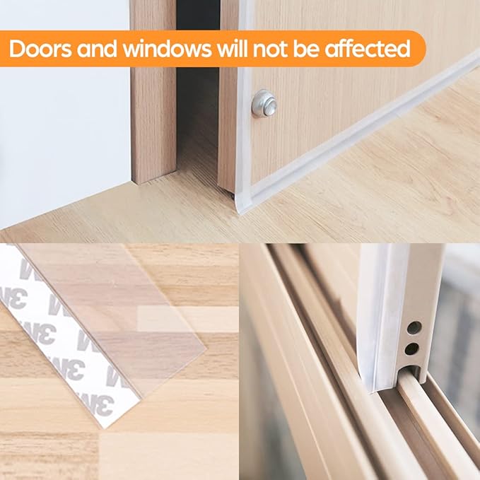 28.9 Ft Weather Stripping Door Seal Strip Tape, Silicone Door Draft Stopper - Image 4