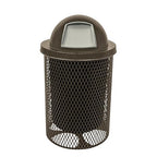 COATEDOUTDOORFURNITURE RDT-TXTBRW Heavy Duty 32 Gallon Round Trash Receptacle by CoatedOutdoorFurniture