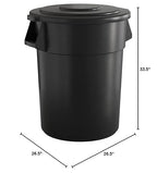 55 Gallon Black Round Commercial Trash Can - Image 5