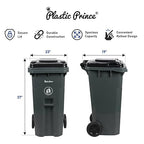 32 Gallon Trash Can with Wheels Outdoor Trash Can with Lid and Wheels - Image 4
