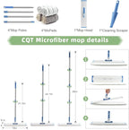 CQT Commercial Flat Microfiber Floor Mop Cleaning System 18" Inch Wet Dry and - Image 3