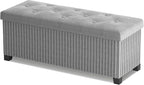 Storage Ottoman Bench, 43 Inch Foldable Ottoman by LITZFUR
