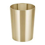 mDesign Stainless Steel Round Metal Trash Can, Small 2.8 Gallon Wastebasket - Image 4