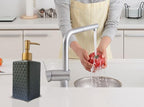 Gold Soap Dispenser for Bathroom, Retro Black Square Lotion Dispenser, - Image 4