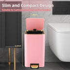 Small Bathroom Trash Can with Lid Soft Close, 1.8 Gallon Stainless Steel - Image 3