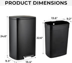 8 Gal Kitchen Trash Can, 30L Recycling or Garbage Bin, Brushed Stainless Steel - Image 6
