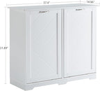 VECELO Double Tilt Out Kitchen Trash Bin Cabinet Dog Proof Garbage Can - Image 6